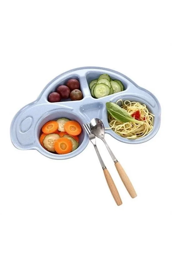 BUFFER® Bebekler İçin Araba Şeklinde Sevimli Mama Tabağı Çocuk Tabldot