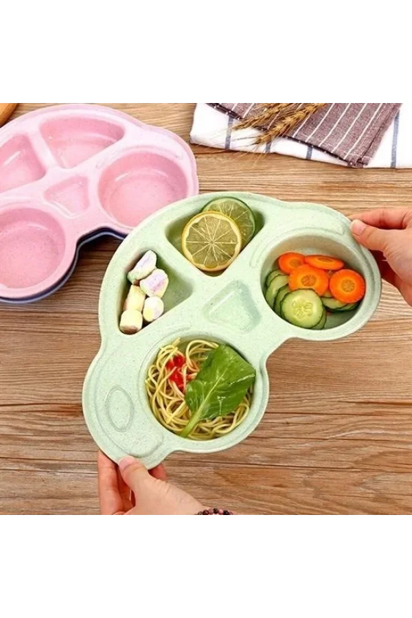 BUFFER® Bebekler İçin Araba Şeklinde Sevimli Mama Tabağı Çocuk Tabldot