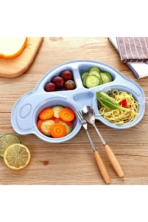 BUFFER® Bebekler İçin Araba Şeklinde Sevimli Mama Tabağı Çocuk Tabldot