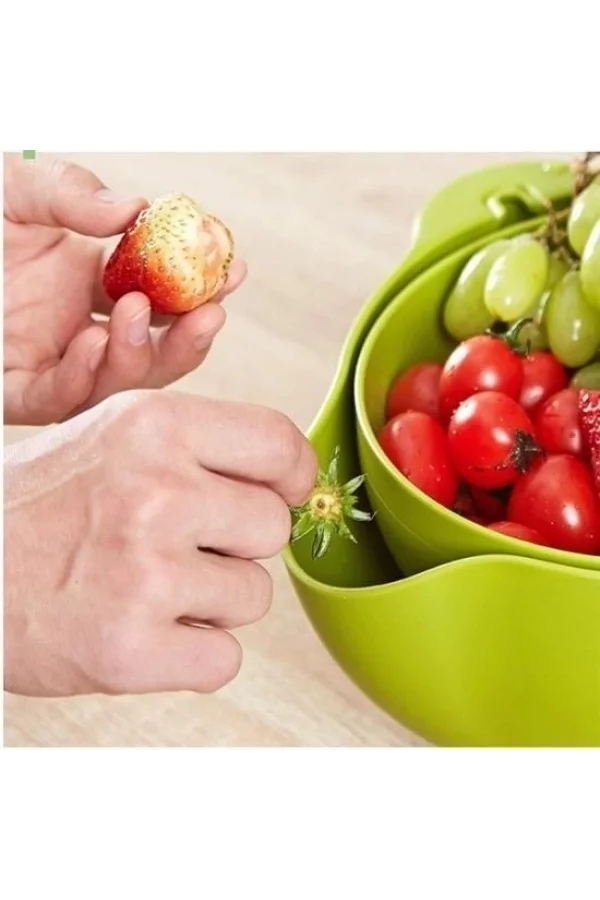 BUFFER® Çok Amaçlı 360 Derece Dönebilir Pratik Hazneli Mutfak Süzgeç Elek