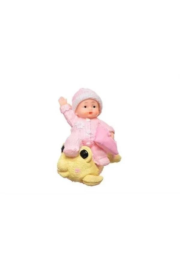 BUFFER® Decotown Hediyelik Sevimli Pembe Bebek Biblo Polyester Süs Eşyası