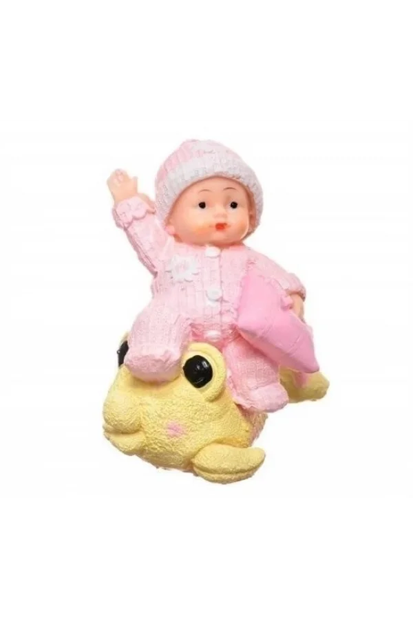 BUFFER® Decotown Hediyelik Sevimli Pembe Bebek Biblo Polyester Süs Eşyası