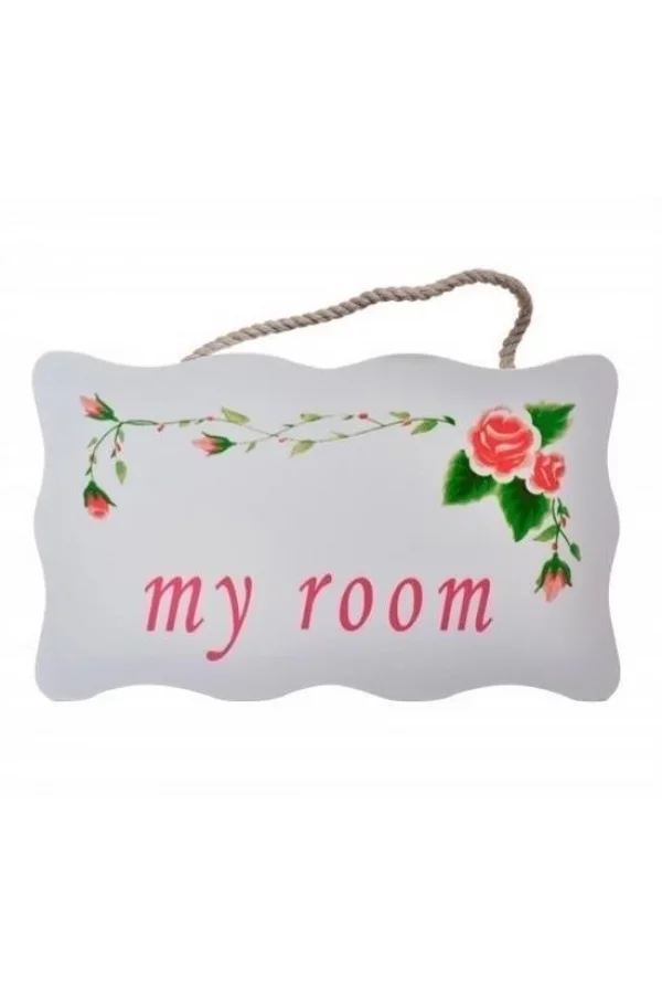 BUFFER® Decotown My Room Benim Odam Dekoratif Çiçek Desenli Kapı Askısı