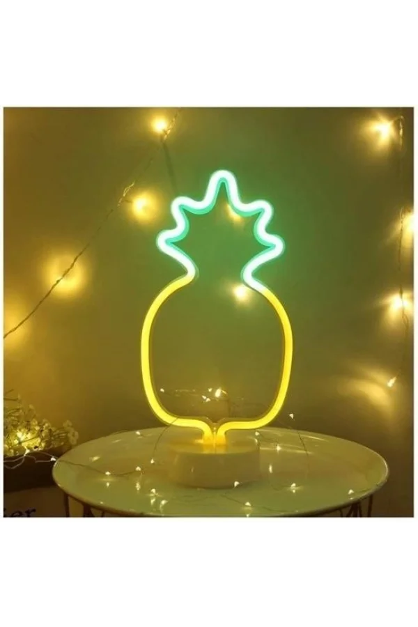 BUFFER® Dekoratif Ananaslı Neon Led Masa Ve Gece Lambası Hediyelik Lamba