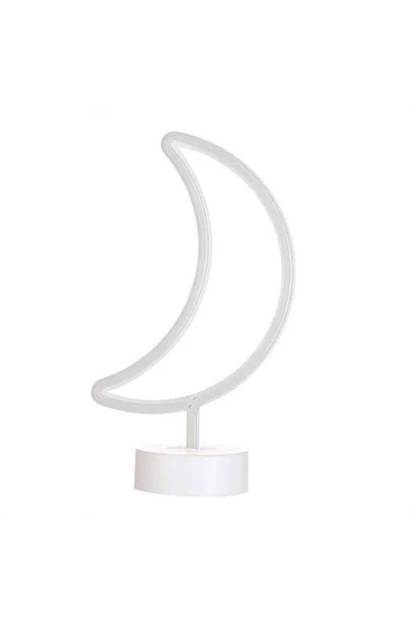 BUFFER® Dekoratif Pilli Ay Tasarımlı 3D Neon Led Masa Ve Gece Lambası