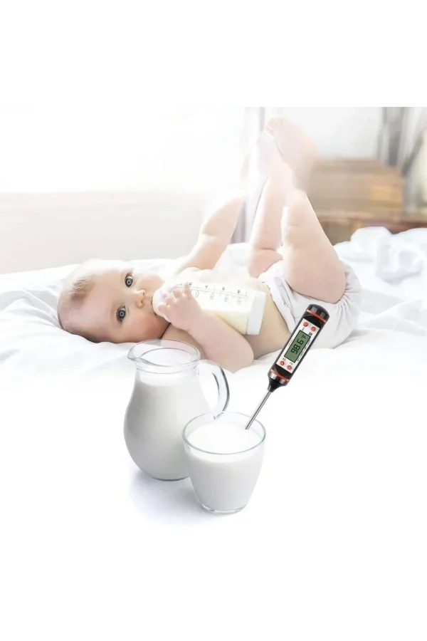 BUFFER® Dijital Gıda Termometresi Süt,Et,Yoğurt Mayalama,Mama Derecesi Ölçer Gıda Termometresi