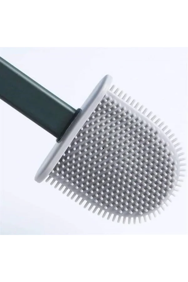 BUFFER® Duvara Monte Edilebilir Kapaklı Askılı Klozet Yumuşak Silikon Başlıklı Tuvalet Fırçası Seti