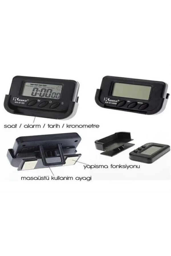 BUFFER® Ev ve Araç Tipi Dijital Saat Kronometreli Alarmlı Pilli Saat