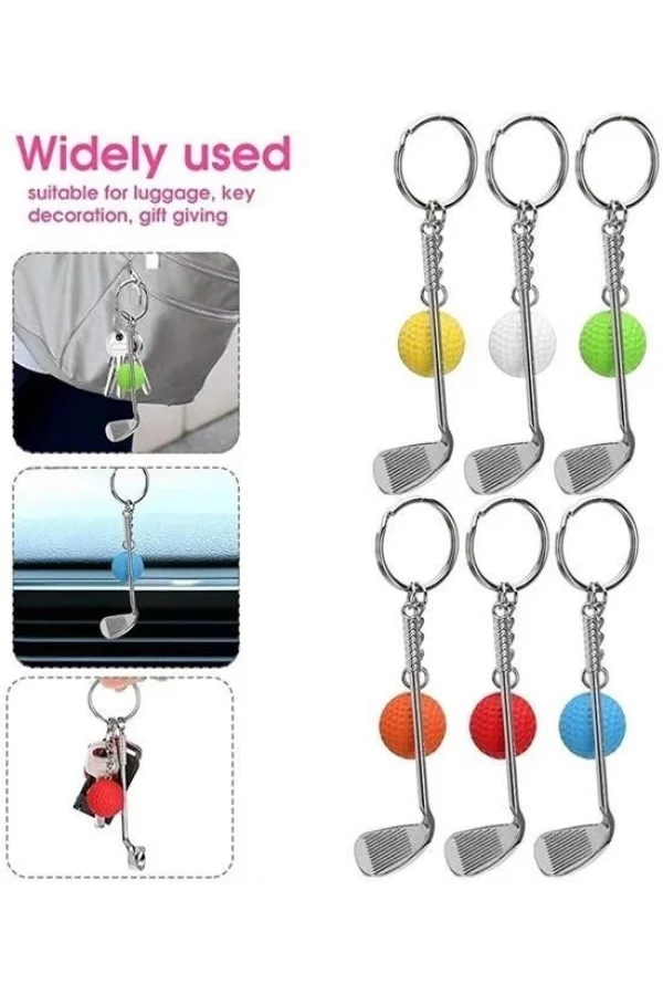 BUFFER® Gerçekçi Golf Tasarımlı Şık Anahtarlık Kolye Çanta Süsü Golf Keychain