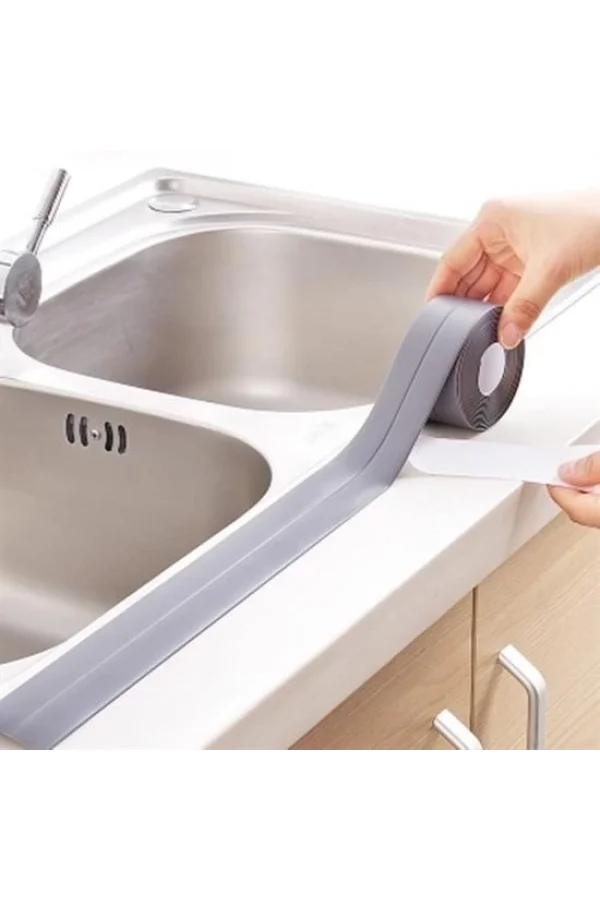 BUFFER® Gri Su Sızdırmaz  Banyo Mutfak Lavabo Küvet İzolasyon Şerit Bant