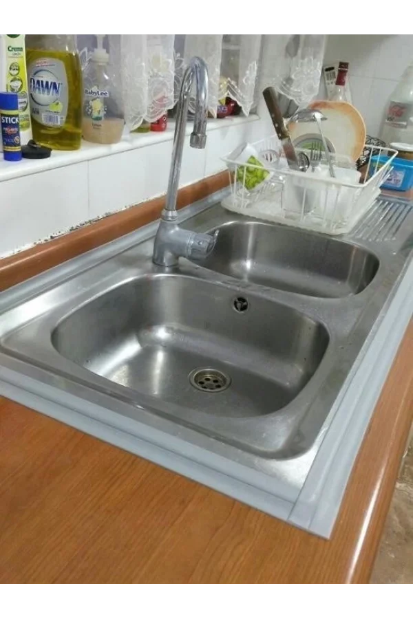 BUFFER® Gri Su Sızdırmaz  Banyo Mutfak Lavabo Küvet İzolasyon Şerit Bant