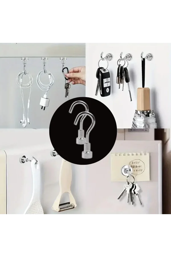 BUFFER® Güçlü Manyetik Mutfak,Banyolar İçin Çok Amaçlı 2li Magnet Askı