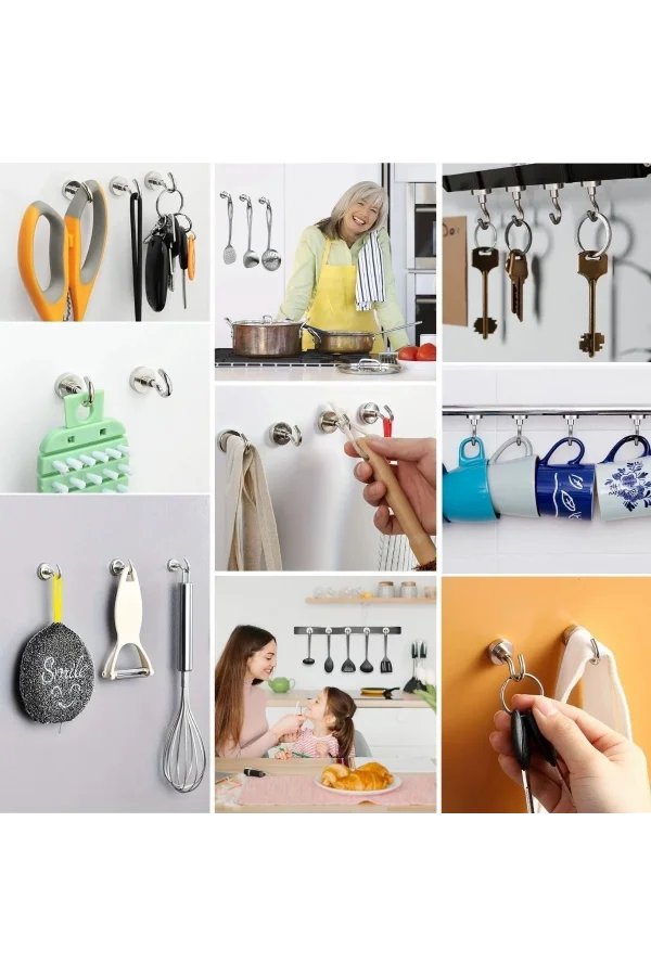 BUFFER® Güçlü Manyetik Mutfak,Banyolar İçin Çok Amaçlı 2li Magnet Askı