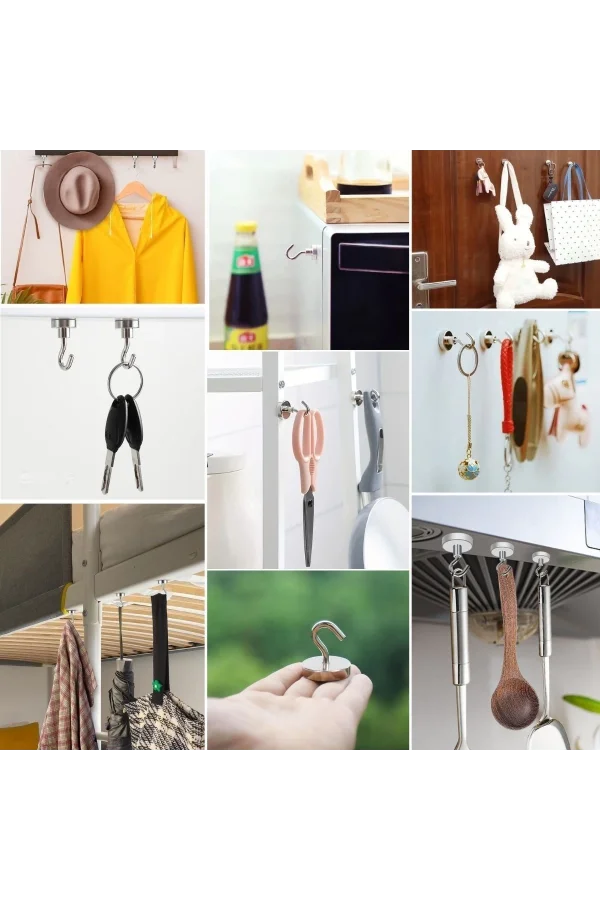 BUFFER® Güçlü Manyetik Mutfak,Banyolar İçin Çok Amaçlı 2li Magnet Askı