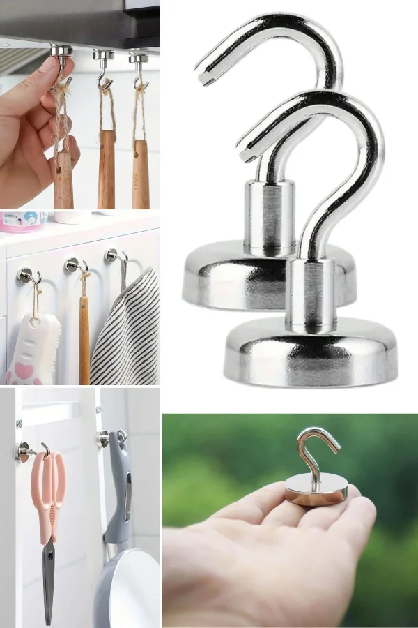 BUFFER® Güçlü Manyetik Mutfak,Banyolar İçin Çok Amaçlı 2li Magnet Askı