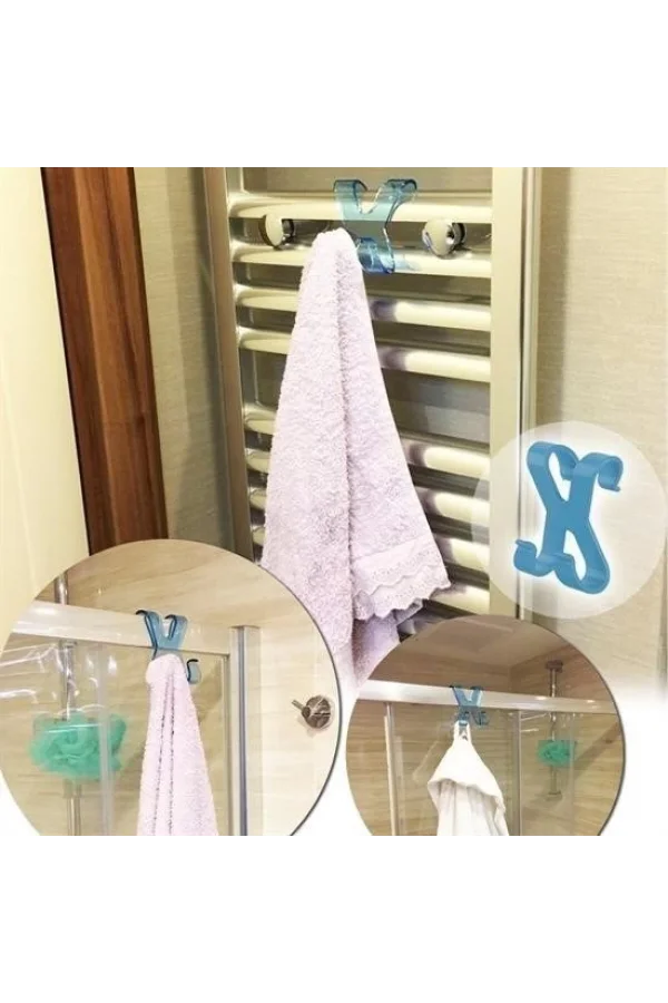 BUFFER® Hang it Pratik Kolay Taşımabilir Havlupan 2 Kancalı Banyo Askısı