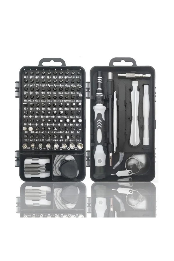 BUFFER® Hassas Tornavida Seti Bilgisayar Pc Telefon Onarım Aracı Seti Manyetik 115 in 1 Tornavida Seti