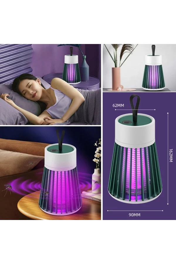 BUFFER® İç ve Dış Mekanlar İçin Şarjlı Sinek Öldürücü Sivrisinek Kovucu,UV Işıklı Sineksavar Taşınabilir Gece Lambası