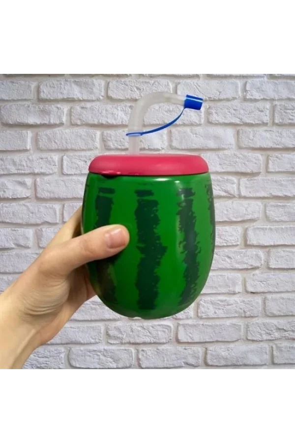 BUFFER® Karpuz Model Kendiliğinden Pipetli 900 ml Suluk, Matara