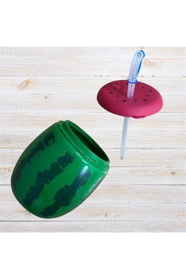BUFFER® Karpuz Model Kendiliğinden Pipetli 900 ml Suluk, Matara