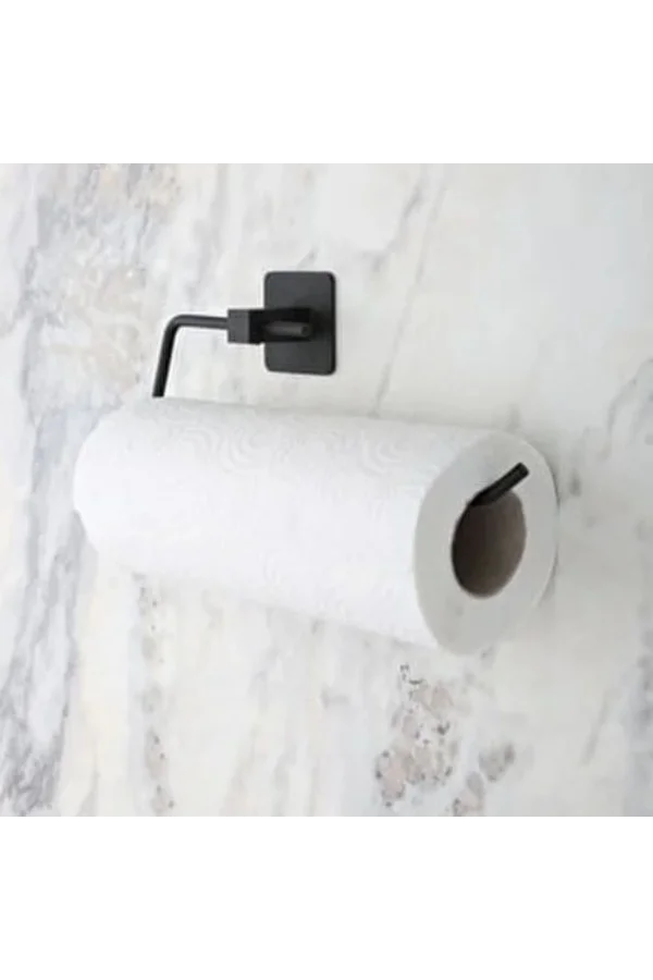 BUFFER® Kendiliğinden Yapışkanlı Siyah Paslanmaz Metal Rulo Havluluk Aparat