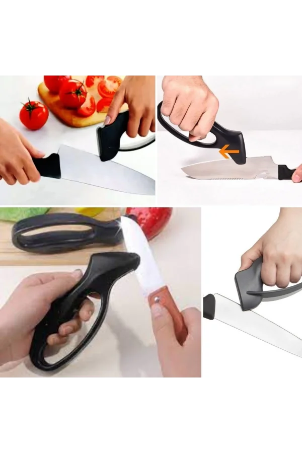 BUFFER® Kolay Tutuş Saplı Paslanmaz Çelik Manuel Bıçak Bileme Aleti