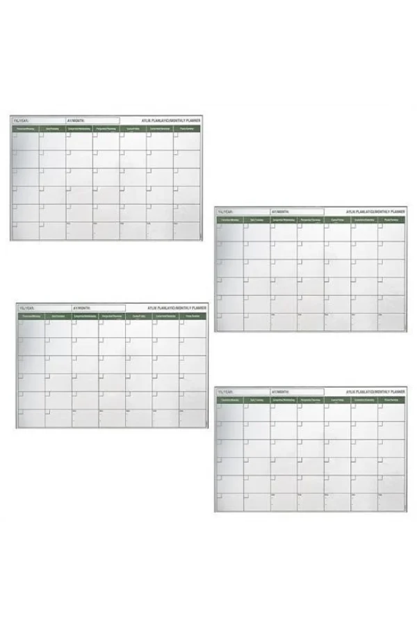 BUFFER® Manyetik Yapışkanlı Bir Aylık Program Planlayıcı Takvim 85x56 cm