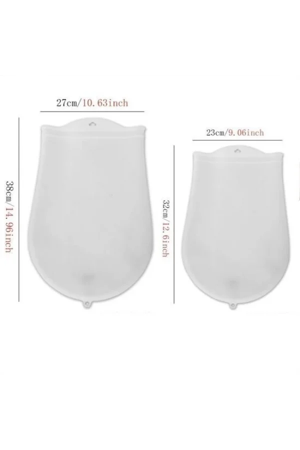 BUFFER® Orta Hamur Torbası Silikon Şeffaf Hamur Yoğurma Torbası Ekmek Makarna Mantı  Hamuru Kolay Yo