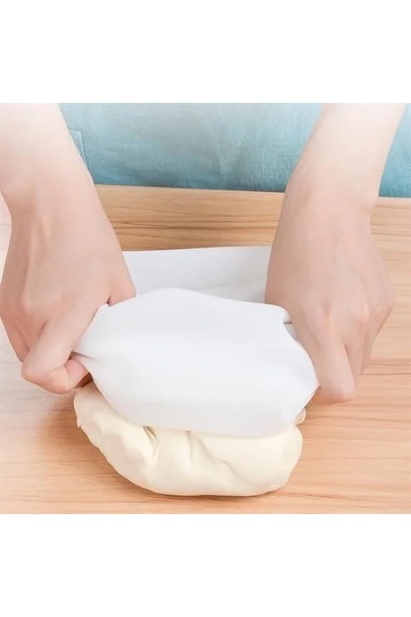 BUFFER® Orta Hamur Torbası Silikon Şeffaf Hamur Yoğurma Torbası Ekmek Makarna Mantı  Hamuru Kolay Yo