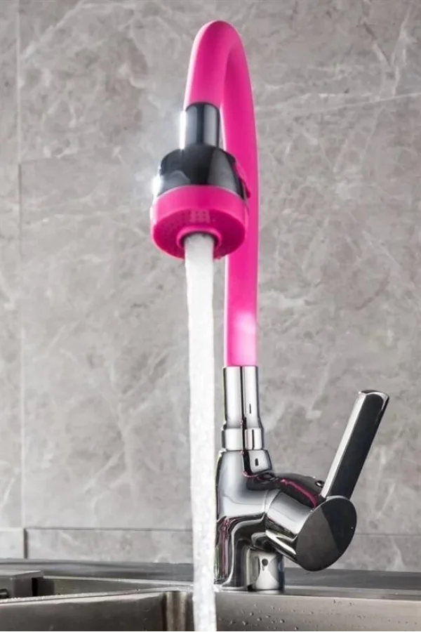 BUFFER® Oynar Başlıklı Tasarruflu Kubar Musluk Borusu ve Başlığı  Pembe