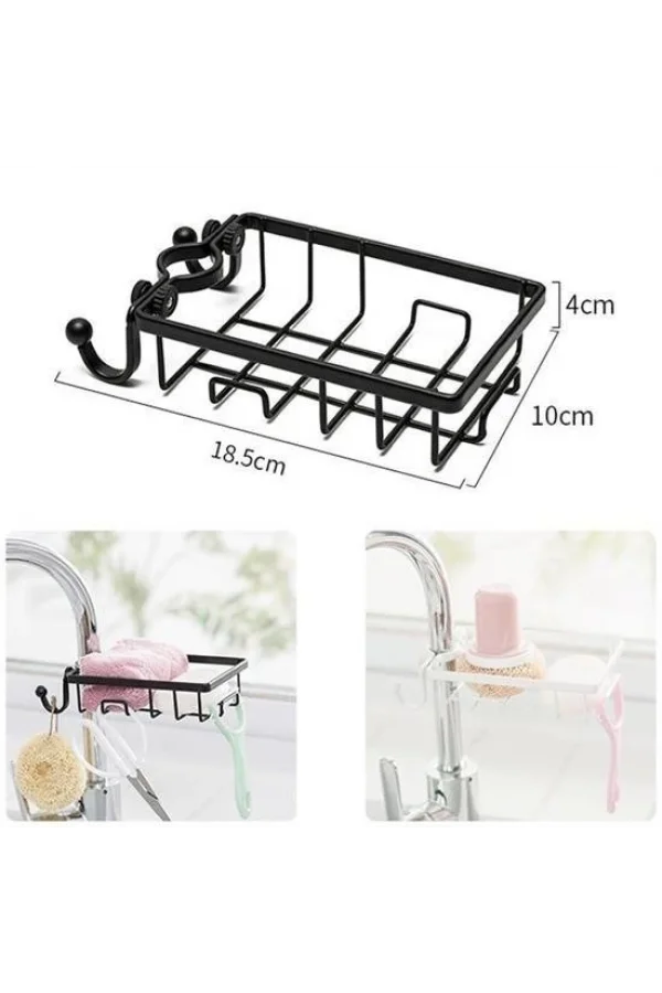 BUFFER® Paslanmaz Çelik Mutfak Banyo Musluğuna Sabitlenebilir Sabunluk