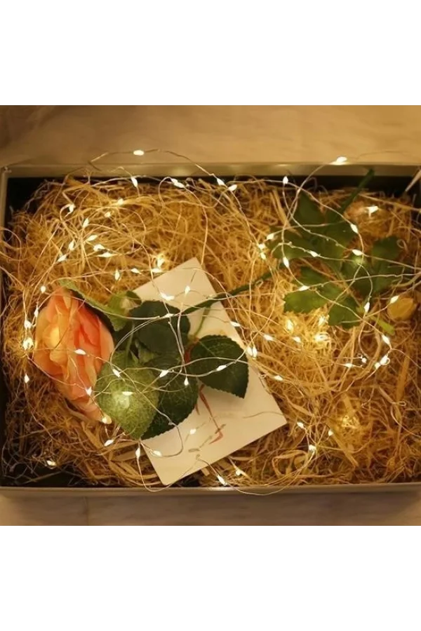 BUFFER® Peri Led Işık 28 Ledli  3 Metre Sarı Led Şerit Aydınlatma Spot Led