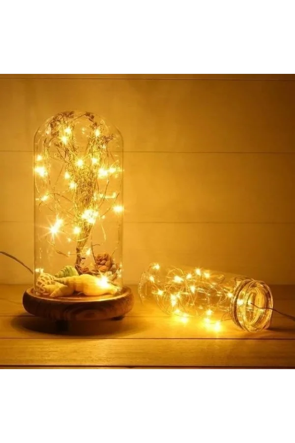 BUFFER® Peri Led Işık 28 Ledli  3 Metre Sarı Led Şerit Aydınlatma Spot Led