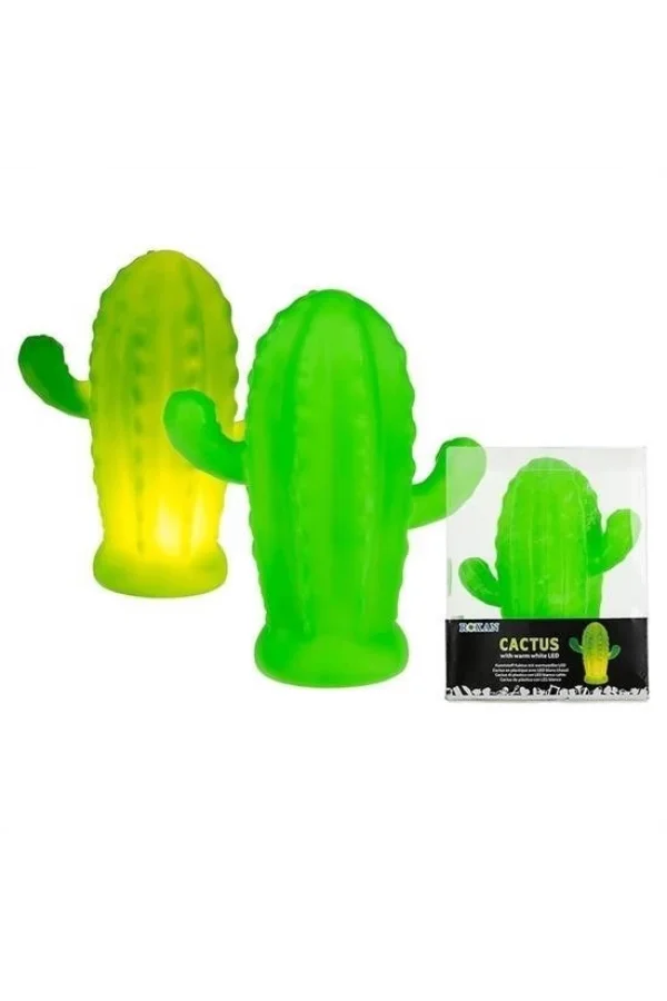 BUFFER® Pilli Silikon Led Işıklı Sevimli Kaktüs Gece Lambası Aydınlatması