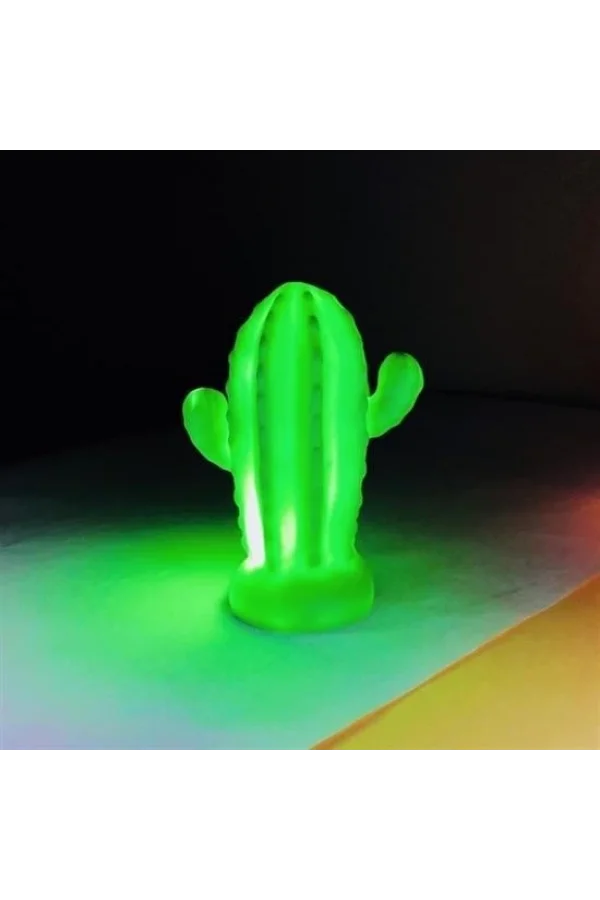 BUFFER® Pilli Silikon Led Işıklı Sevimli Kaktüs Gece Lambası Aydınlatması