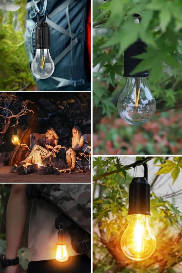 BUFFER® Şarj Olabilen 3 Farklı Mod LEDli Kendiliğinden Asma Kancalı Kamp,Dış Cephe Lambası