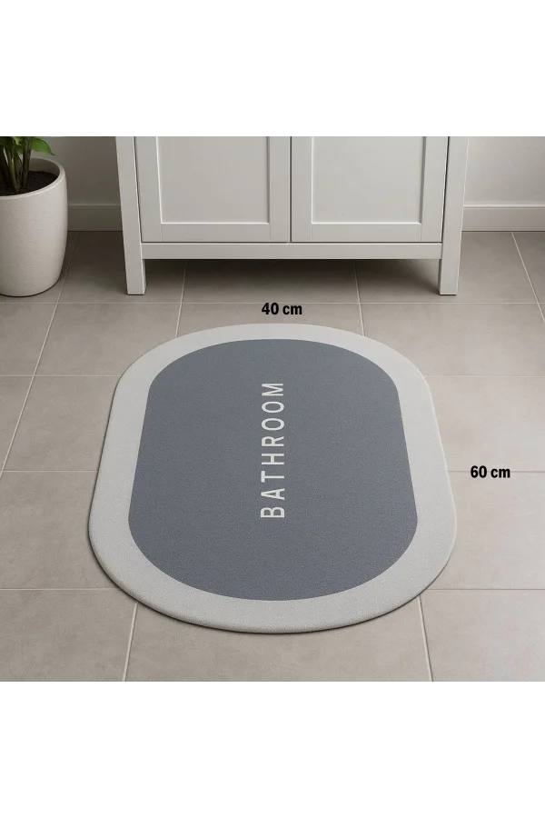 BUFFER® Sihirli Süper Su Emici Kaymaz Tabanlı Oval Paspas 40*60 cm