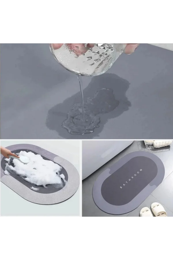 BUFFER® Sihirli Süper Su Emici Kaymaz Tabanlı Oval Paspas 40*60 cm