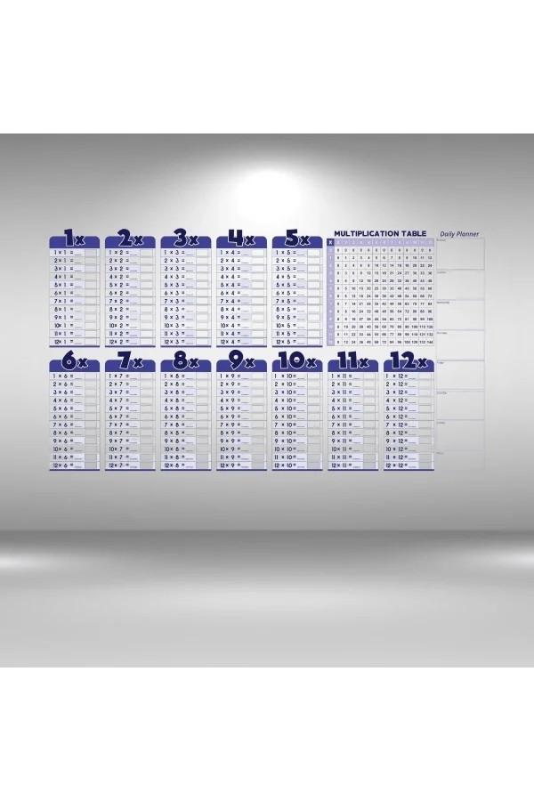 BUFFER® Statik Akıllı Kağıt Ingilizce Çarpım Tablosu 100x56 Cm(1 Adet Silgili Kalemli)