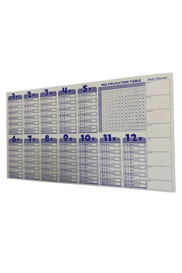 BUFFER® Statik Akıllı Kağıt Ingilizce Çarpım Tablosu 100x56 Cm(1 Adet Silgili Kalemli)