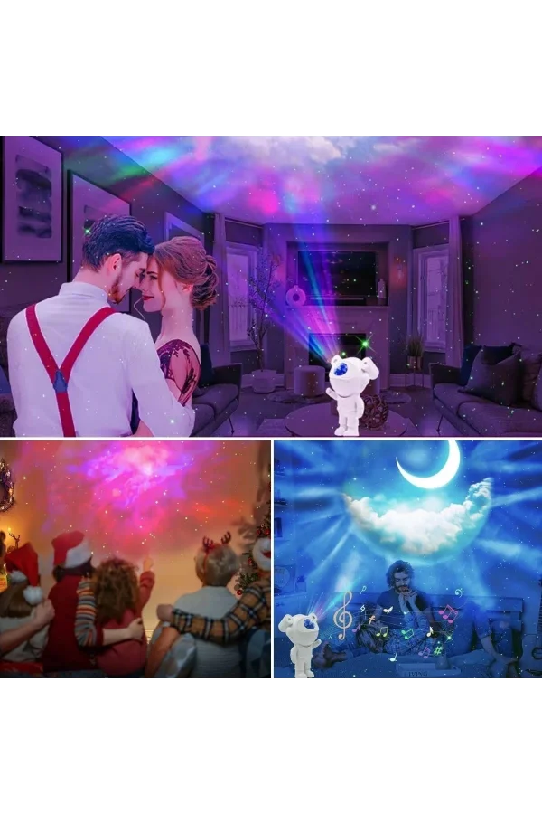 BUFFER® Stickerlı ,Kumandalı ASTRONOT Model Gece Lambası