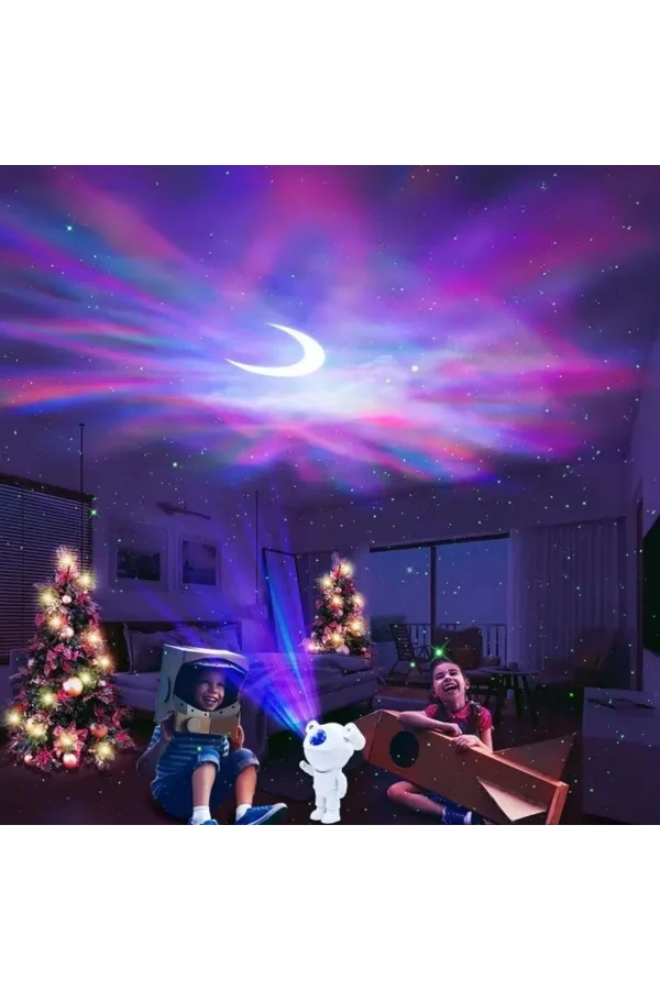 BUFFER® Stickerlı ,Kumandalı ASTRONOT Model Gece Lambası