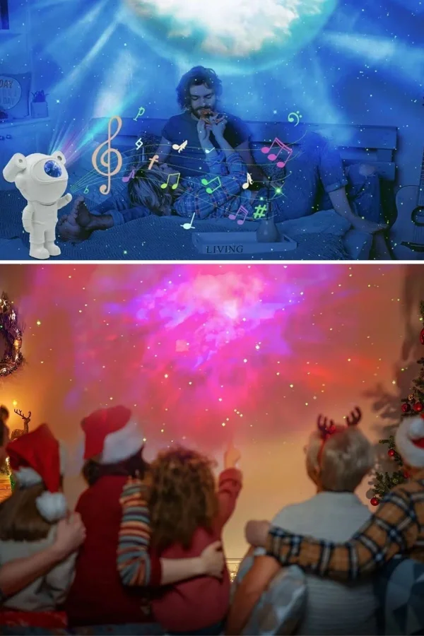 BUFFER® Stickerlı ,Kumandalı ASTRONOT Model Gece Lambası