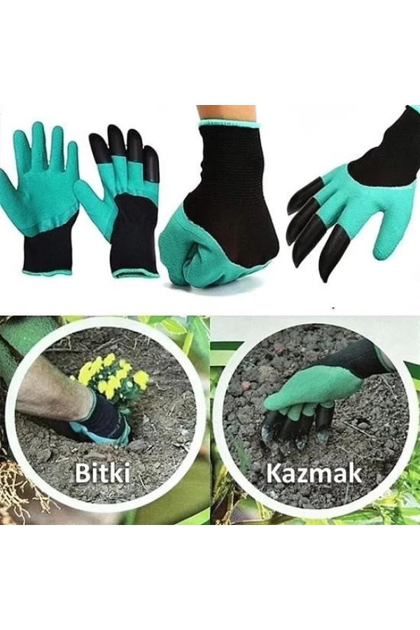 BUFFER® Toprak Kazma Ekme Çapalama İçin Korumalı Bahçe Bahçivan Eldiveni