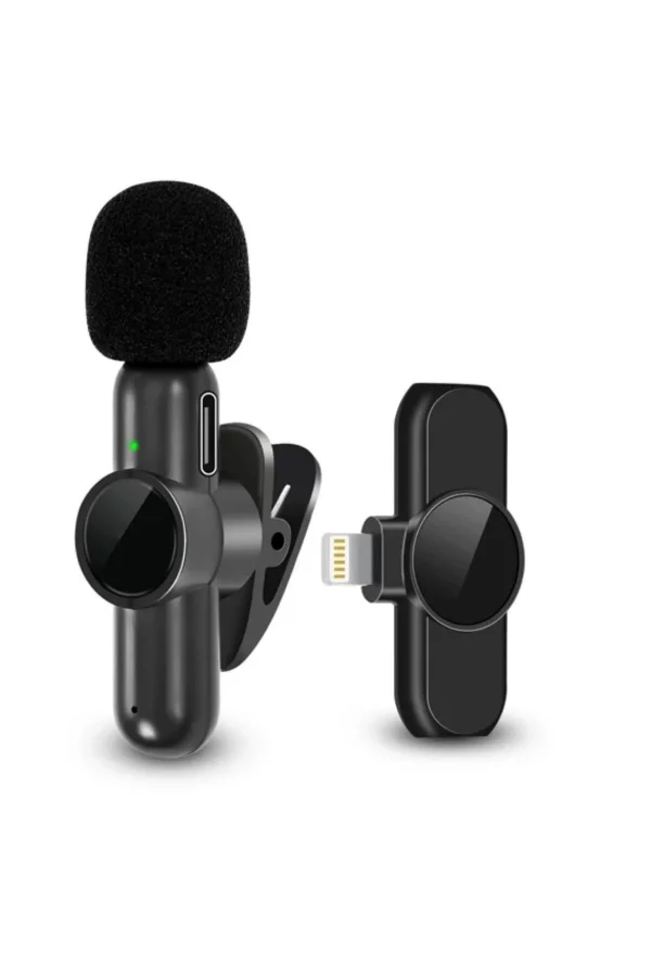 BUFFER® Type C Uyumlu İphone Dönüştürücülü Kablosuz Yaka Mikrofonu Android ve İphone Uyumlu Mini Mikrofon