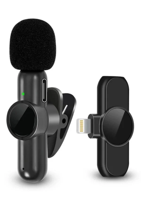 BUFFER® Type C Uyumlu İphone Dönüştürücülü Kablosuz Yaka Mikrofonu Android ve İphone Uyumlu Mini Mikrofon