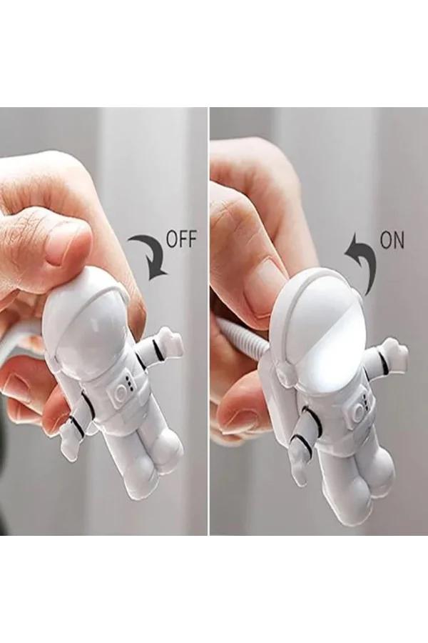 BUFFER® USB Astronot Gece Lambası, Masa Lambası, Kitap Okuma Lambası Işığı