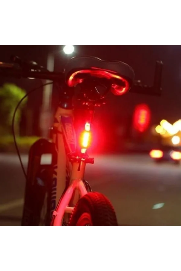 BUFFER® Usb Şarj Edilebilir Parlak Bisiklet Led Lamba Su Geçirmez Güvenlik Uyarı Arka Lamba Işığı