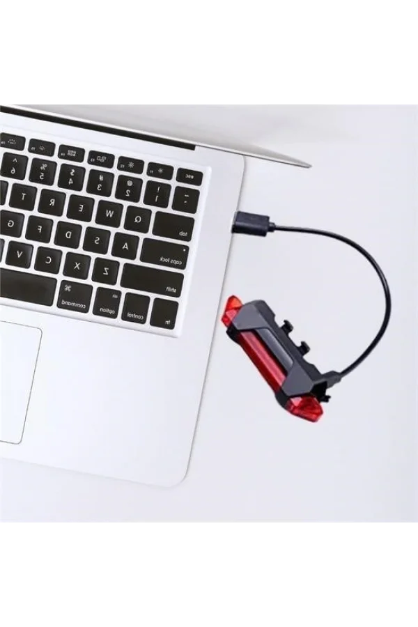 BUFFER® Usb Şarj Edilebilir Parlak Bisiklet Led Lamba Su Geçirmez Güvenlik Uyarı Arka Lamba Işığı