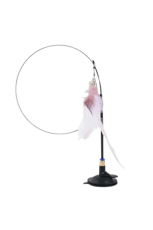 BUFFER® Vantuzlu Tüylü Zilli Olta Kedi Oyuncağı 2 Oltalı